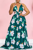 namcoverse Flower Print Romantic Cutout Strappy Back Maxi Dress