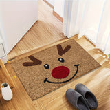 1pc 1350gsm Ultrafine Fiber Rustic Reindeer Rug, Non-Slip, Washable, Rectangular, 0.7cm Thick, Knitted, TPR Backing, Polyester Fiber, Machine Washable, Indoor/Outdoor Use, Perfect for Bedroom, Bathroom, Kitchen, Hallway, Festive Christmas Decor, Gift Idea