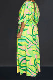 namcoverse Ripple Print Laid Back Side Split Maxi Dress