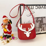 New Women's Christmas Fawn Shoulder Crossbody Bag Forest Style Girl Small Square Bag