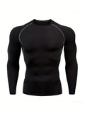 Men's Long Sleeve Compression Shirts - Moisture-Wicking, Four-Way Stretch, Quick-Drying Athletic Workout Tops for Enhanced Performance and Recovery - Ideal for Fitness Enthusiasts and Athletes