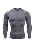 Men's Long Sleeve Compression Shirts - Moisture-Wicking, Four-Way Stretch, Quick-Drying Athletic Workout Tops for Enhanced Performance and Recovery - Ideal for Fitness Enthusiasts and Athletes