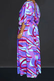 namcoverse Ripple Print Laid Back Side Split Maxi Dress