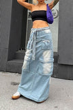 namcoverse Gradient Punk Multi Pocket Belted Denim Skirt