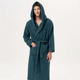 SIORO Men's Robes Big And Tall Terry Cloth Bathrobe Cotton Towel Hooded Full Length Housecoat Hot Tub Bath Spa Sleepwear M-2XL