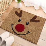 1pc 1350gsm Ultrafine Fiber Rustic Reindeer Rug, Non-Slip, Washable, Rectangular, 0.7cm Thick, Knitted, TPR Backing, Polyester Fiber, Machine Washable, Indoor/Outdoor Use, Perfect for Bedroom, Bathroom, Kitchen, Hallway, Festive Christmas Decor, Gift Idea