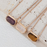 Natural Stone Pendant Necklace Simple Zinc Alloy Neck Chain Jewelry Suitable For Daily Wear