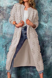 namcoverse Solid Color Cute Pom Poms Cardigan