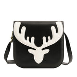 New Women's Christmas Fawn Shoulder Crossbody Bag Forest Style Girl Small Square Bag