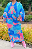 namcoverse Tie Dye Colorful Batwing Sleeve Midi Dress