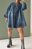 namcoverse Gradient Retro Big Pocket Denim Mini Dress