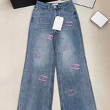 Women Jeans Brand Sprring New Arrival Loe Jeans Womens Fashion Pink High Waist Long Straight Leg Undefined Tender Pants Ropamujer Previous 84