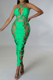 namcoverse Solid Color Kitsch Strappy Midi Dress