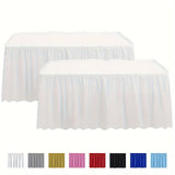 14ft x 29in Rectangle Disposable and Reusable Plastic Table Skirt for Parties, Weddings, Banquets, Birthday Decorations - 100% Plastic Material, Machine Made Weave