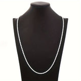 Unisex 925 Silver Plated Twisted Chain Set – Stylish Necklace & Bracelet Combo for Casual Elegance