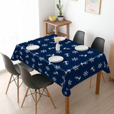 1pc Anchor Rudder Tablecloth - Durable Polyester, Waterproof, Wrinkle Resistant, Machine Washable, Scalloped Edge - Captivating Ocean Themed Decoration for Unforgettable Parties, Weddings, Picnics, Cafe Gatherings, and Family Reunions