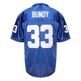 POLK HIGH #33 BUNDY Football Jersey Mens Outdoor American Clothing Soccer Tops Married With Children TV Sewing Jerseys Blue 240709