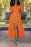 namcoverse Solid Color Belted Irregular Pretty Maxi Dress