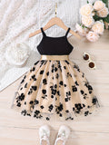 Charming Girls Flower Print Cami Tutu Dress - Lightweight Summer Party Wear with Flouncy Tutu Skirt - Perfect Gift Idea