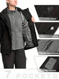 Waterproof Thermal Windproof Jacket - Solid Color Hooded Coat with Zipper Pocket for Fall & Winter, Warm and Breathable Women's Clothing