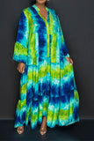 namcoverse Tie Dye Laid Back Tiered Maxi Dress