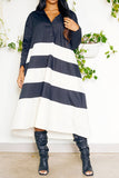 namcoverse Hit Color Patchwork Relaxed Button Midi Dress