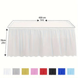 14ft x 29in Rectangle Disposable and Reusable Plastic Table Skirt for Parties, Weddings, Banquets, Birthday Decorations - 100% Plastic Material, Machine Made Weave