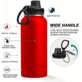 1pc 32oz Stainless Steel Insulated Water Bottle - Double Wall Vacuum, Leakproof Spout Lid, Perfect for Sports, Outdoor Activities, Holiday Gifts, and Everyday Use