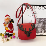 New Women's Christmas Fawn Shoulder Crossbody Bag Forest Style Girl Small Square Bag