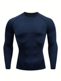 Men's Long Sleeve Compression Shirts - Moisture-Wicking, Four-Way Stretch, Quick-Drying Athletic Workout Tops for Enhanced Performance and Recovery - Ideal for Fitness Enthusiasts and Athletes