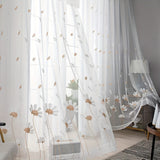 1pc Delicate Floral Embroidered Tulle Curtain - Rod Pocket, Translucent, Pastoral Style, Simple Animal Design, Elegant Window Sheer for Living Room, Bedroom, Home Decoration, Easy Care, Durable, and Versatile