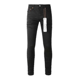 Purple Jeans American High Street Black Pleated Basic Model  New Fashion Trend High Quality Jeans