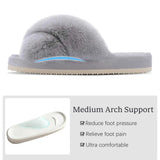 Slippers Comwarm Fashion Furry House Slippers Women Fluffy Fur Flip Flops Bedroom Fuzzy Flats Slippers Thick Sole Cross Band Indoor Shoes