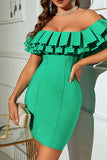 namcoverse Solid Color Chic Layered Ruffle Mini Dress