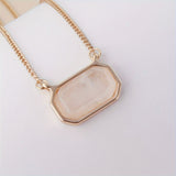 Natural Stone Pendant Necklace Simple Zinc Alloy Neck Chain Jewelry Suitable For Daily Wear