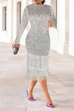 namcoverse Sequined Party Tassels Midi Dress
