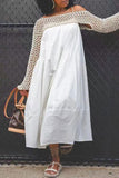 namcoverse Solid Color Relaxed Swing Dress & Sweater Shawl