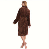 Soft and Warm Bathrobe: Plush Terry Robe for Home Use - Available in One Size (29-47 inches)