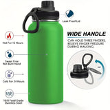 1pc 32oz Stainless Steel Insulated Water Bottle - Double Wall Vacuum, Leakproof Spout Lid, Perfect for Sports, Outdoor Activities, Holiday Gifts, and Everyday Use