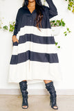 namcoverse Hit Color Patchwork Relaxed Button Midi Dress