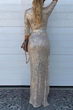 namcoverse Sequined V Neck Glamorous Maxi Dress