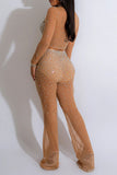 namcoverse Rhinestone On-trend See-Through Pant Suit