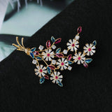2025 Japan and Korea  new brooch colored zircon oil drop corsage women's fashion pin temperament coat cardigan button pin