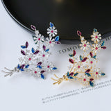 2025 Japan and Korea  new brooch colored zircon oil drop corsage women's fashion pin temperament coat cardigan button pin