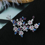 2025 Japan and Korea  new brooch colored zircon oil drop corsage women's fashion pin temperament coat cardigan button pin