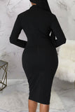 namcoverse Solid Color Elegant  Midi Dress