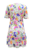 namcoverse Floral Sequined Girly Ruffled Mini Dress