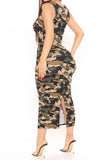 namcoverse Leopard Print Flattering Knotted Cutout Midi Dress