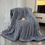 Soft and Warm Faux Sheepskin Blanket: Plush Comfort for Your Bed or Sofa - Contemporary Style, Machine Washable, Checkered Pattern, Winter Season, Velvet Fabric, Suede Cover, Active Print, >500g Weight