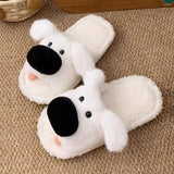 Slippers Mo Dou Fuzzy Dog For Women Winter Autumn Open Toe Home Men Cute Cartoon Plush Unisex